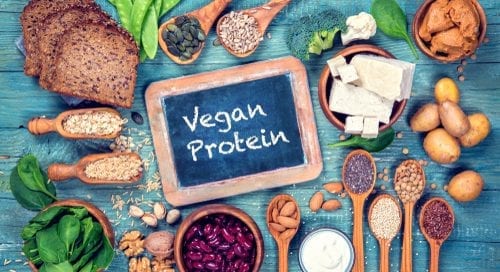Vegan protein sources (beans, tofu, legumes, grains, etc.)